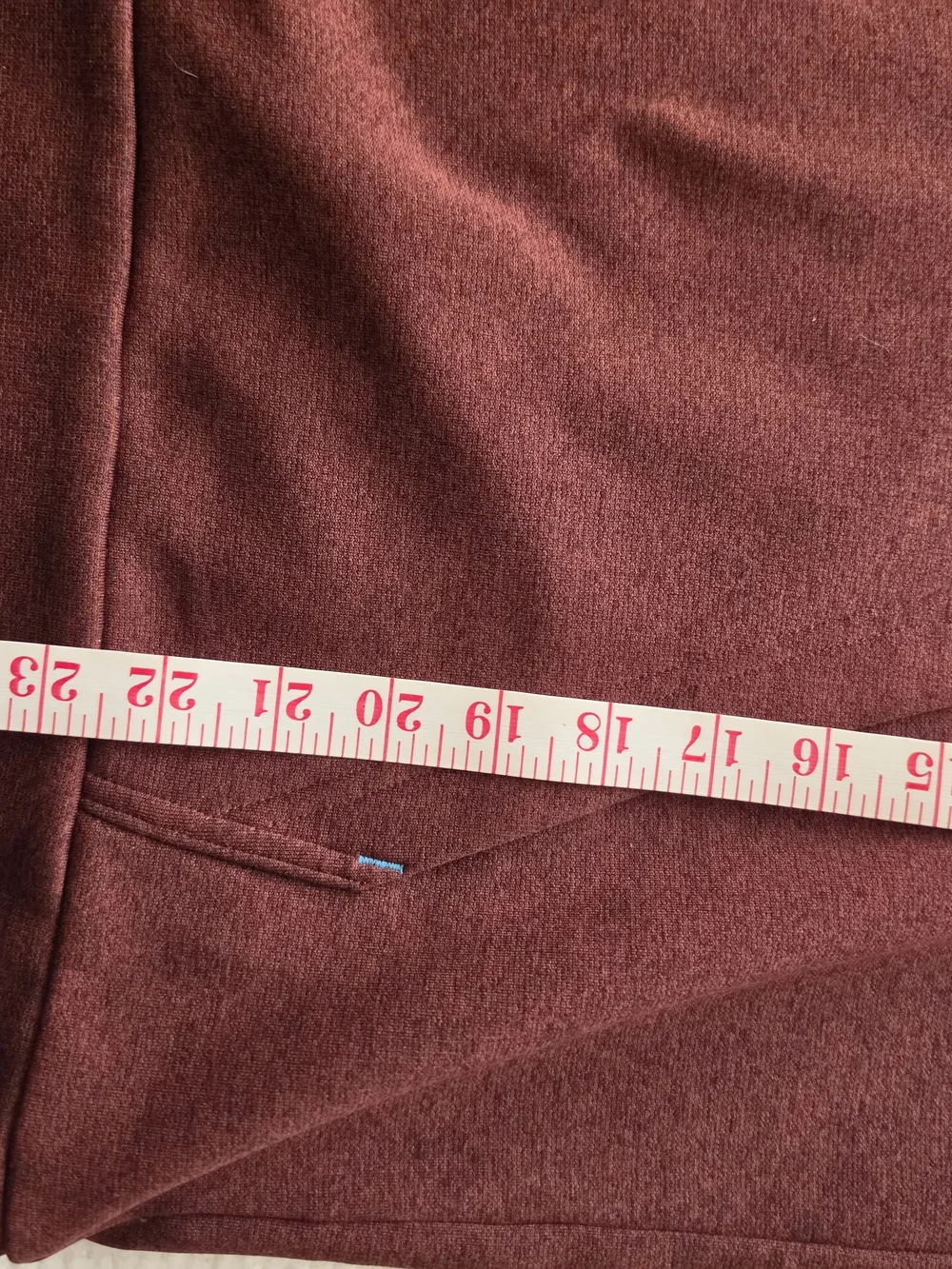 The North Face Maroon Hoodie with Bright Blue Accents